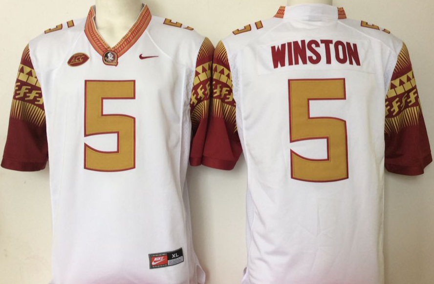 NCAA Men Florida State Seminoles White 5 winston